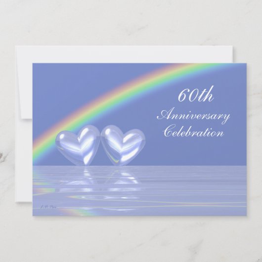 60e verjaardag Diamond Hearts Kaart (Voorkant)