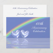 60e verjaardag Diamond Hearts Kaart (Voorkant / Achterkant)