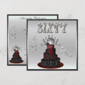 60e verjaardag Disco Diva Cake Silver Sparkle Heel Kaart (Voorkant / Achterkant)