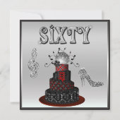 60e verjaardag Disco Diva Cake Sparkle High Heels Kaart (Voorkant)