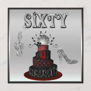 60e verjaardag Disco Diva Cake Sparkle High Heels Kaart