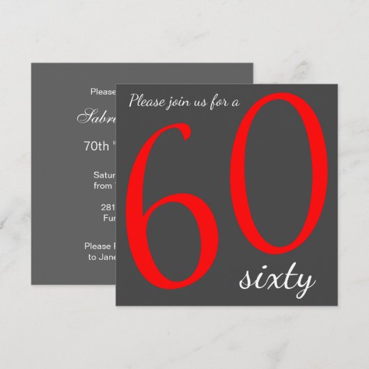 60e verjaardag | DIY-tekst Kaart (Voorkant / Achterkant)