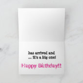 60e verjaardag, dochter, roze, zwarte tekst, wit. kaart (Binnen)