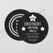 60e verjaardag dubbelcirkelvormige witte sterren W Kaart (Voorkant / Achterkant)