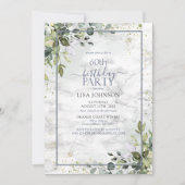 60e verjaardag Dusty Blue Eucalyptus groen Kaart (Voorkant)