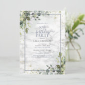 60e verjaardag Dusty Blue Eucalyptus groen Kaart (Staand voorkant)