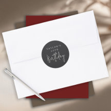 60e verjaardag Eenvoudig Minimalistisch Plat Zwart