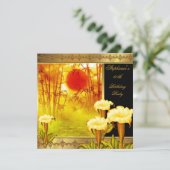 60e verjaardag Elegant Asian Gold Yellow Floral 2 Kaart (Staand voorkant)
