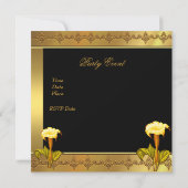 60e verjaardag Elegant Asian Gold Yellow Floral 3a Kaart (Achterkant)