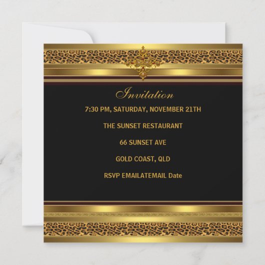 60e verjaardag Elegant Black Gold Kaart (Achterkant)