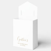 60e Verjaardag Elegant Goud Confetti Wit Bedankdoosjes (Geopend)