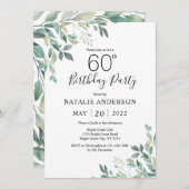 60e verjaardag Elegant Green Eucalyptus Greenery Kaart (Voorkant / Achterkant)