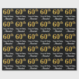 60e verjaardag: Elegant luxe Faux Gold-look # Cadeaupapier