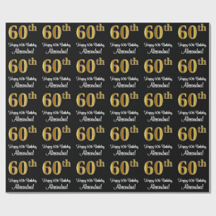60e verjaardag: Elegant luxe Faux Gold-look # Cadeaupapier