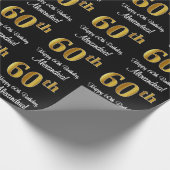 60e verjaardag: Elegant luxe Faux Gold-look # Cadeaupapier (Hoek)