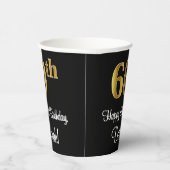 60e verjaardag - Elegant luxe Faux Gold-look # Papieren Bekers (Rechts)