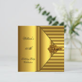 60e verjaardag Elegant Mannen Geel Goud Mans Kaart (Staand voorkant)