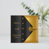 60e verjaardag Elegant Mannen Gold Black Mans Kaart (Staand voorkant)