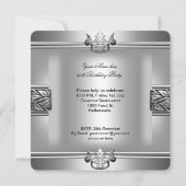 60e verjaardag Elegant Mannen Silver Metal 2 Kaart (Achterkant)