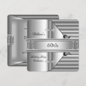 60e verjaardag Elegant Mannen Silver Metal Kaart (Voorkant / Achterkant)