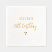 60e verjaardag Elegant Modern Heart Gold Folie Servetten (Voorkant)
