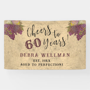 60e verjaardag Elegant Rustiek Proost op 60 jaar  Spandoek