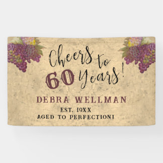 60e verjaardag Elegant Rustiek Proost op 60 jaar Spandoek
