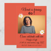 60e verjaardag Elegante en levendige Uitnodiging (Voorkant / Achterkant)