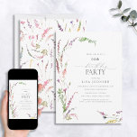 60e Verjaardag Elegante Wildflower Bloemen Waterve Kaart<br><div class="desc">Gooi je een feestje voor een speciale 60ste verjaardag? Maak een onvergetelijke statement met onze Elegant Wildflower Floral Waterverf Invitation! Met een casual opstelling van zacht lila lavendel, blush roze, geel en stoffig blauw wilde bloemen en prachtig botanisch groen, is deze prachtige uitnodiging gegarandeerd om uw evenement uniek te maken....</div>