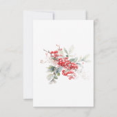 60e verjaardag Elegante Winter Berry Botanical Kaart (Achterkant)