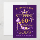 60e verjaardag, elke leeftijd, elke naam, bewerkba feestdagenkaart (Voorkant / Achterkant)