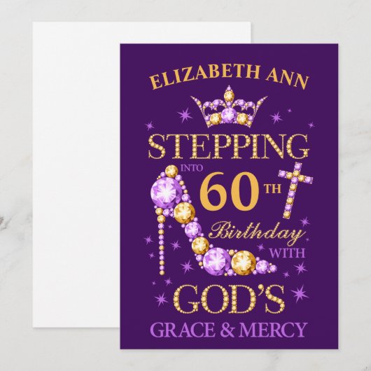 60e verjaardag, elke leeftijd, elke naam, bewerkba feestdagenkaart (Voorkant / Achterkant)