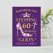 60e verjaardag, elke leeftijd, elke naam, bewerkba feestdagenkaart (Staand voorkant)