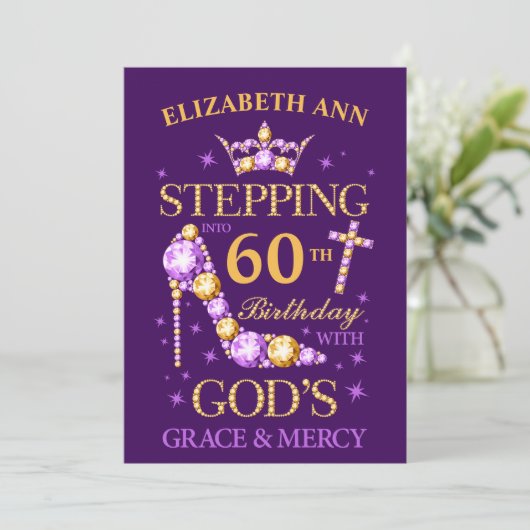 60e verjaardag, elke leeftijd, elke naam, bewerkba feestdagenkaart (Staand voorkant)