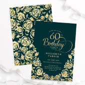 60e Verjaardag Emerald Green Gold Rozen Kaart