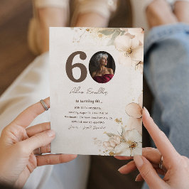 60e verjaardag en bloemen uitnodigingen