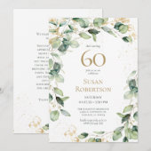 60e verjaardag Eucalyptus Kaart Verzoek (Voorkant / Achterkant)