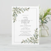 60e verjaardag Eucalyptus Sage Groene Botanische Kaart (Staand voorkant)