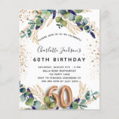 60e verjaardag - eucalyptusbegrotingsuitnodiging flyer (Voorkant)