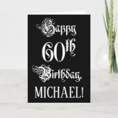 60e verjaardag: Fancy, elegant script + aangepaste Kaart (Voorkant)