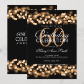 60e verjaardag Faux Gold Hollywood Glam Kaart (Voorkant / Achterkant)