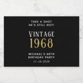  60e verjaardag Favor Black Likeurfles Etiket (Enkel label)