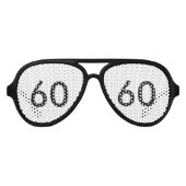 60e verjaardag feesttinten aviator zonnebril (Voorkant)