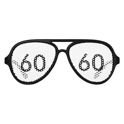 60e verjaardag feesttinten aviator zonnebril (Voorkant)