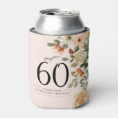 60e  verjaardag Floral Blikjeskoeler (Blikje Voorkant)