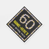 60e verjaardag: Floral Flowers Number, Custom Name Servet (Hoek)