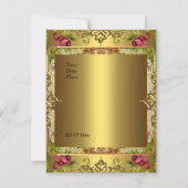 60e verjaardag   Floral Gold 3 Kaart (Achterkant)