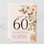 60e  verjaardag Floral Kaart (Voorkant)