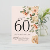 60e  verjaardag Floral Kaart (Staand voorkant)