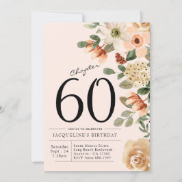 60e  verjaardag Floral Kaart